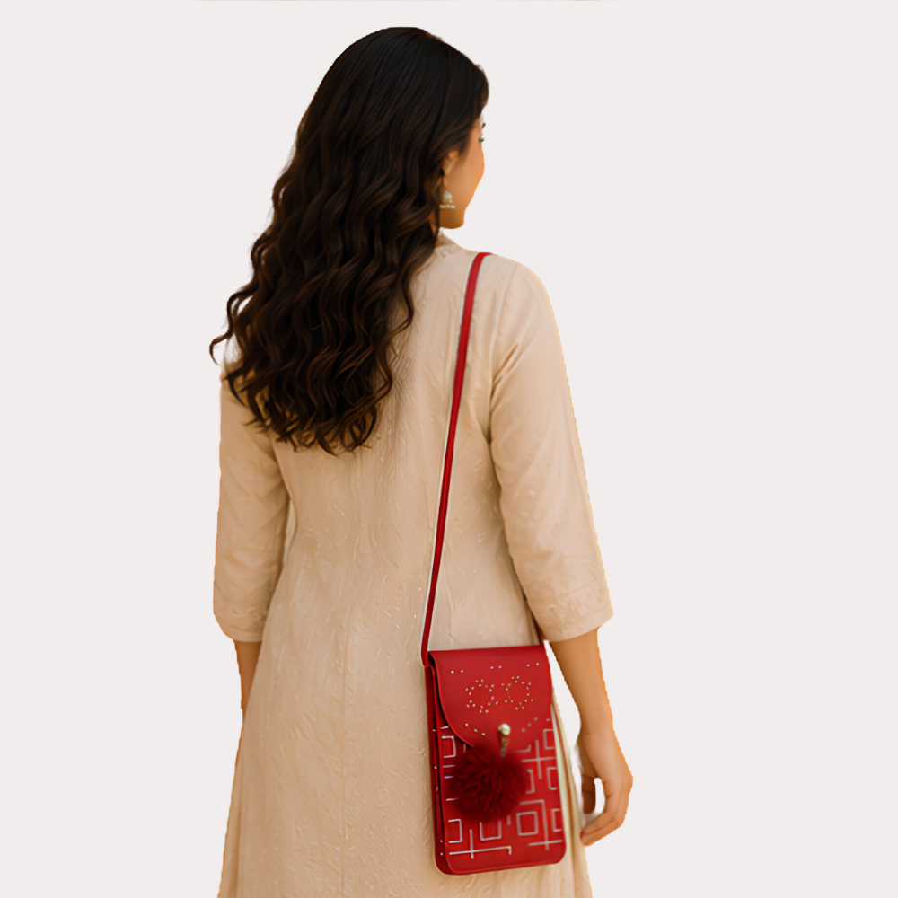 Midnight Charm Embellished Mobile Sling Bag