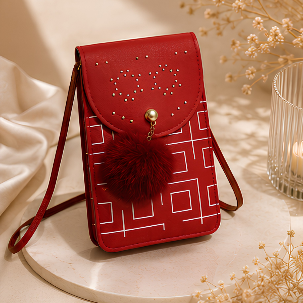Midnight Charm Embellished Mobile Sling Bag
